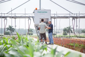 Vladimir and Vincent discussing how to improve the field phenotyping system